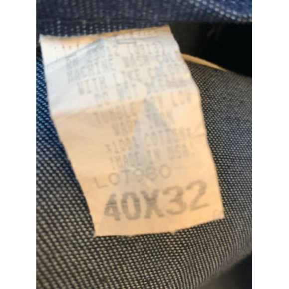 Vintage Round House Dark Blue Jean Denim Made in USA Overalls Men’s 40X32 NOS - Picture 6 of 7